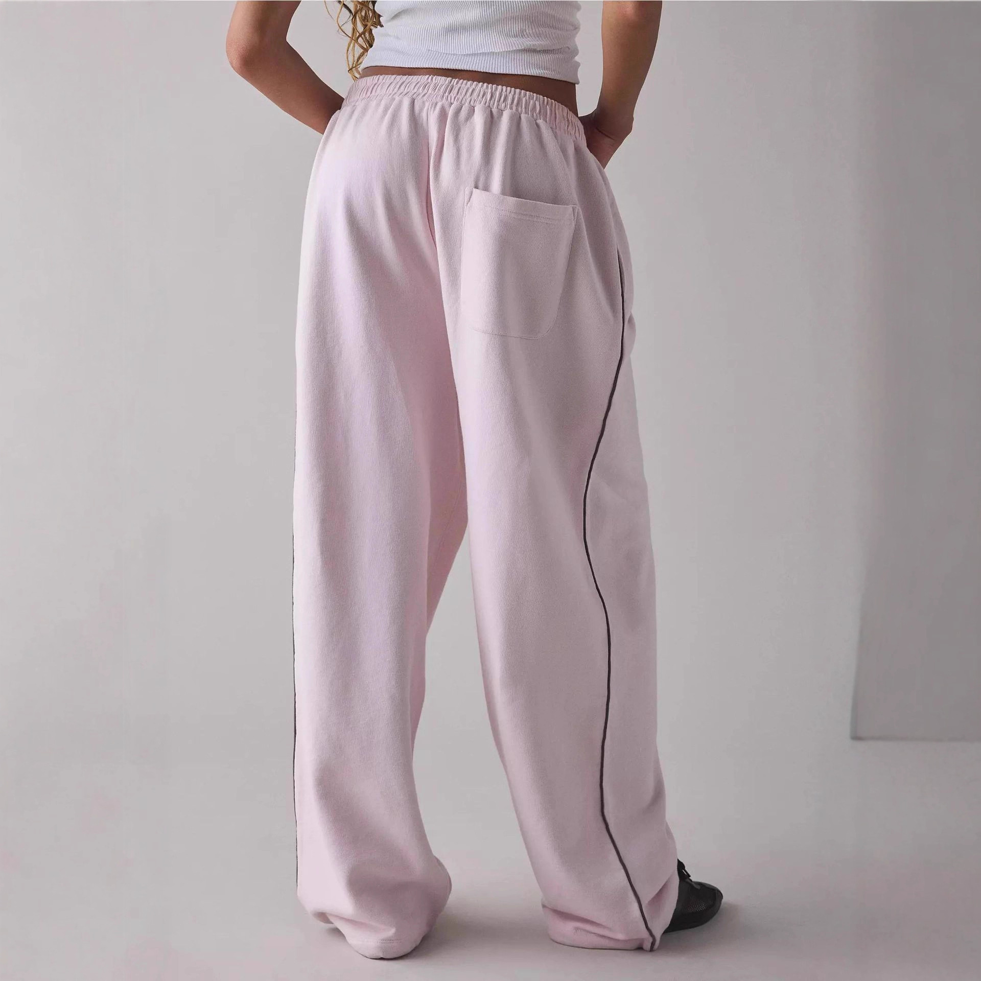 Embroidered casual loose wide-leg straight leg sweatpants 8 02