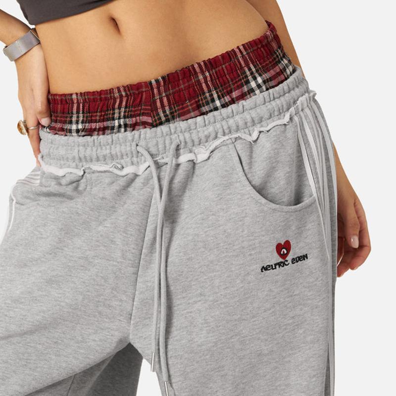 Retro street style double-waisted casual sweatpants 1