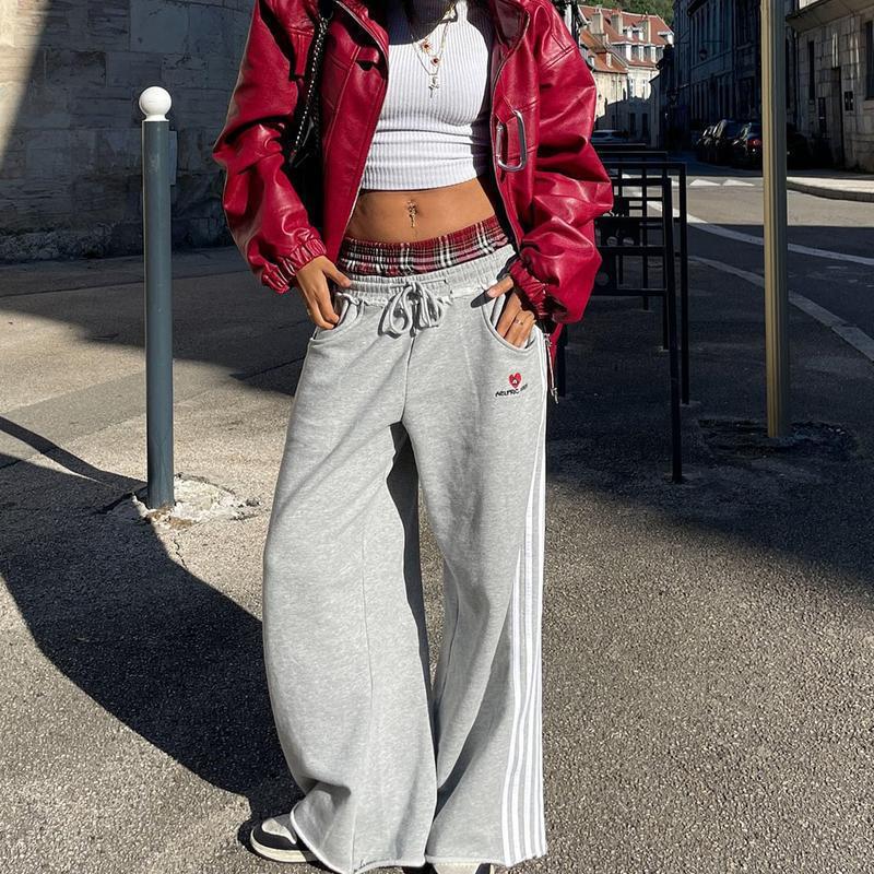 Retro street style double-waisted casual sweatpants 1