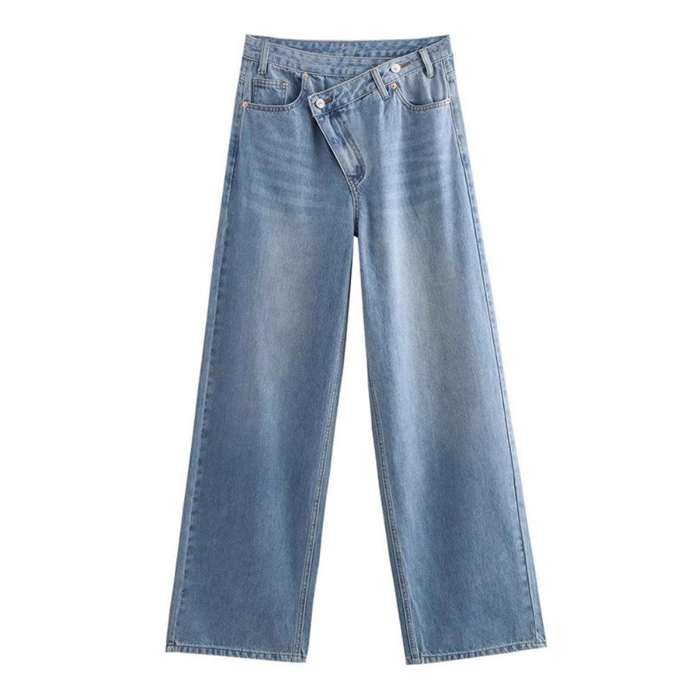 Casual and simple straight leg jeans 18