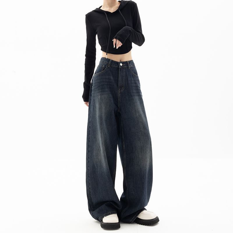 American retro denim wide-leg pants 29 01