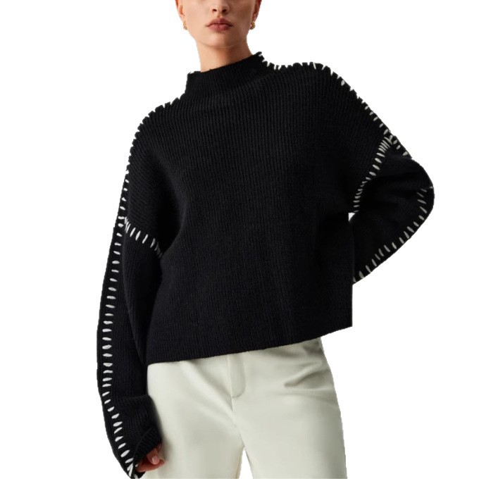Minimalist color-blocked sweater for commuting 53