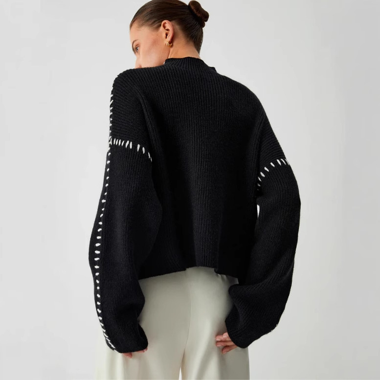 Minimalist color-blocked sweater for commuting 53