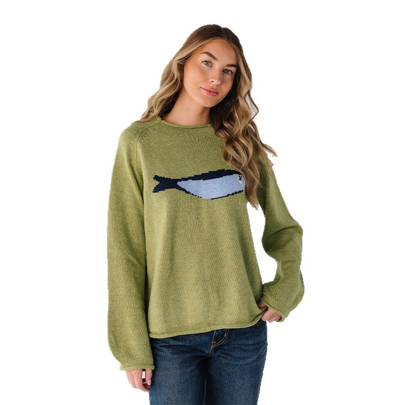 Versatile cartoon pattern crew neck sweater 59